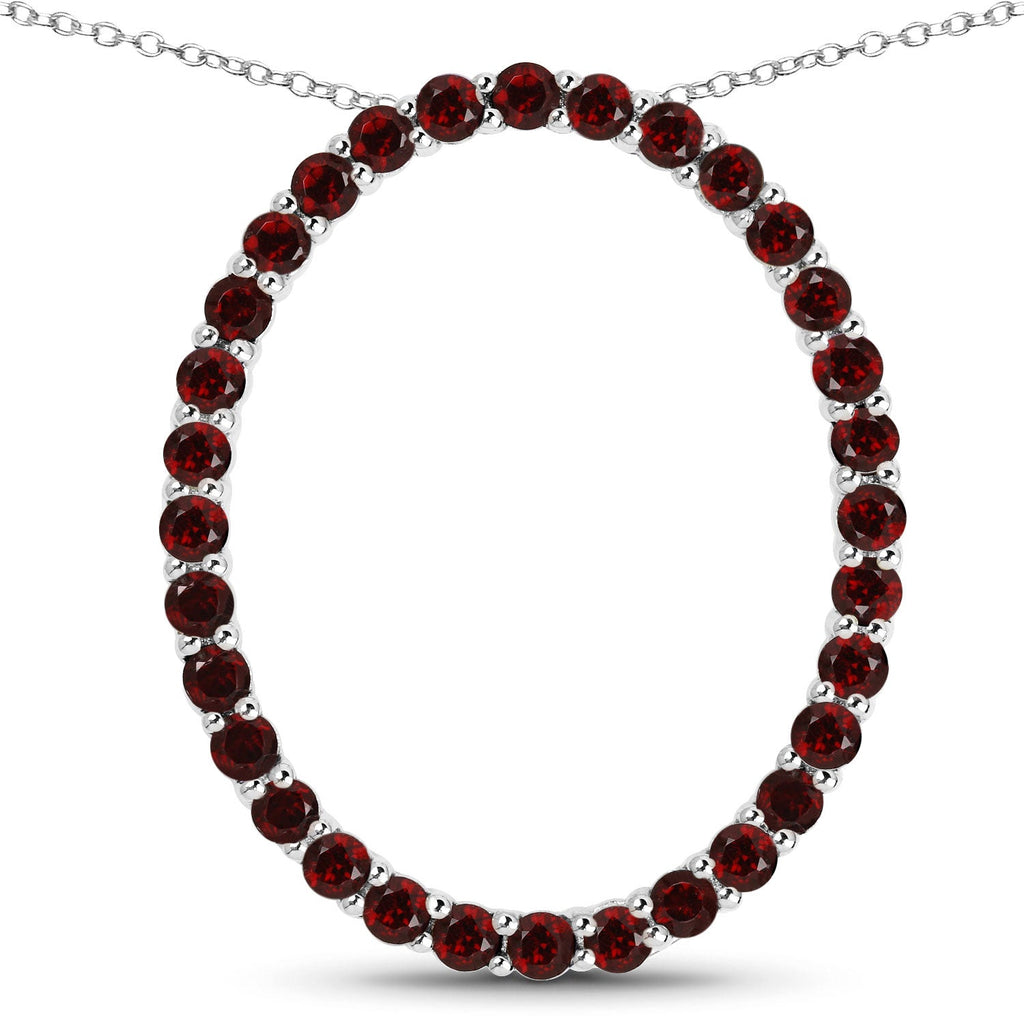 3.52 Carat Genuine Garnet .925 Sterling Silver Pendant