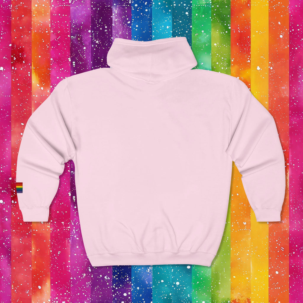Bespattered Facade Rainbow LGBTQ+ Pride Embroidered Full-Zip Hoodie