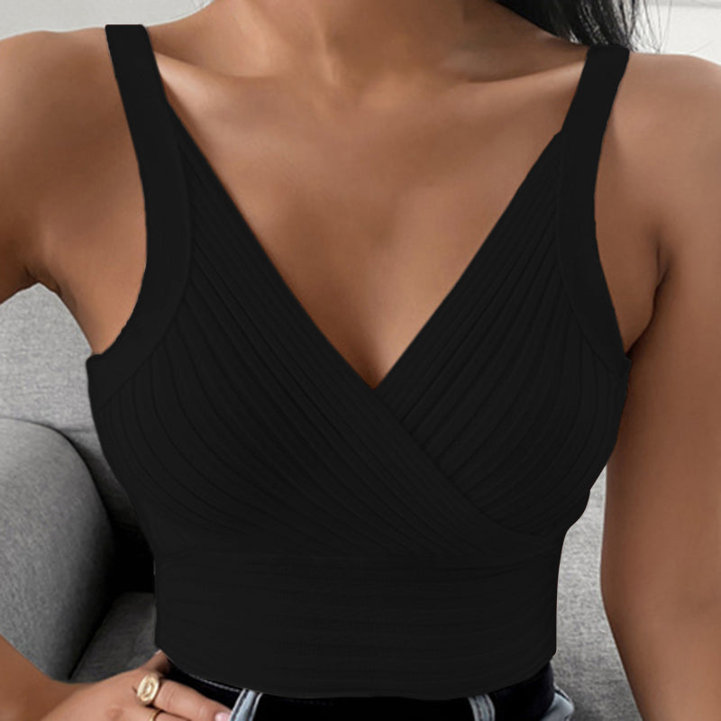 Women's Sleeveless V-Neck Casual Solid Color Tank Top