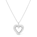 .925 Sterling Silver Prong-Set Diamond Accent Double Heart 18" Pendant Necklace (I-J Color, I1-I2 Clarity)