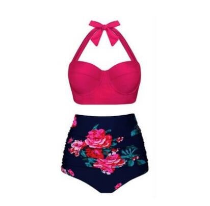 New Women's High-Waisted Printed Bikini Set