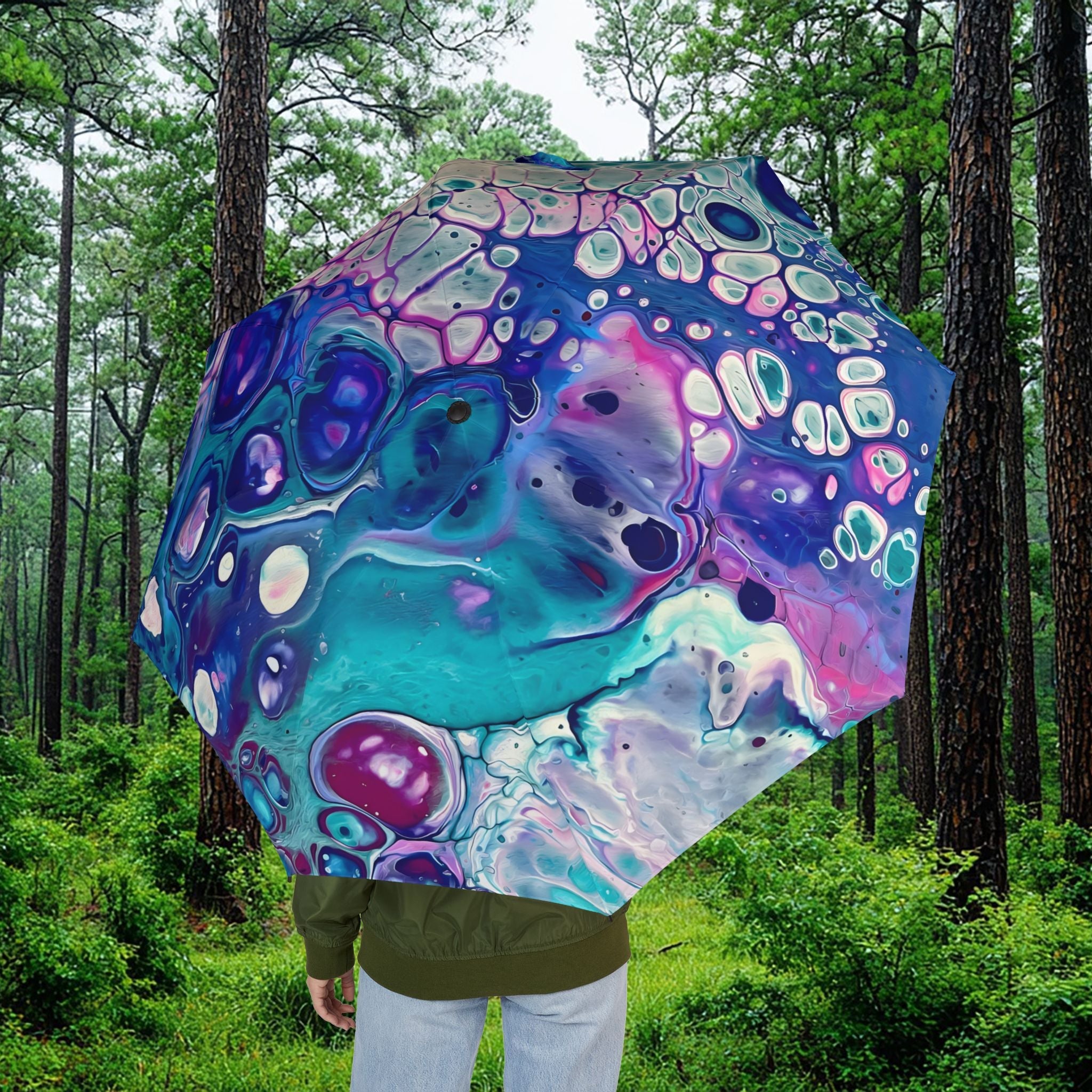 Bespattered Facade Galaxy Foldable Umbrella — Compact Semi-Automatic Rain Parasol