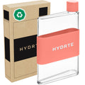 Hydrte Flat Water Bottle 13 oz Leak Proof and Slim Water Bottle Design The Purse Water Bottle Cute Water Bottles made for Women and Men BPA Free Square Water Bottle