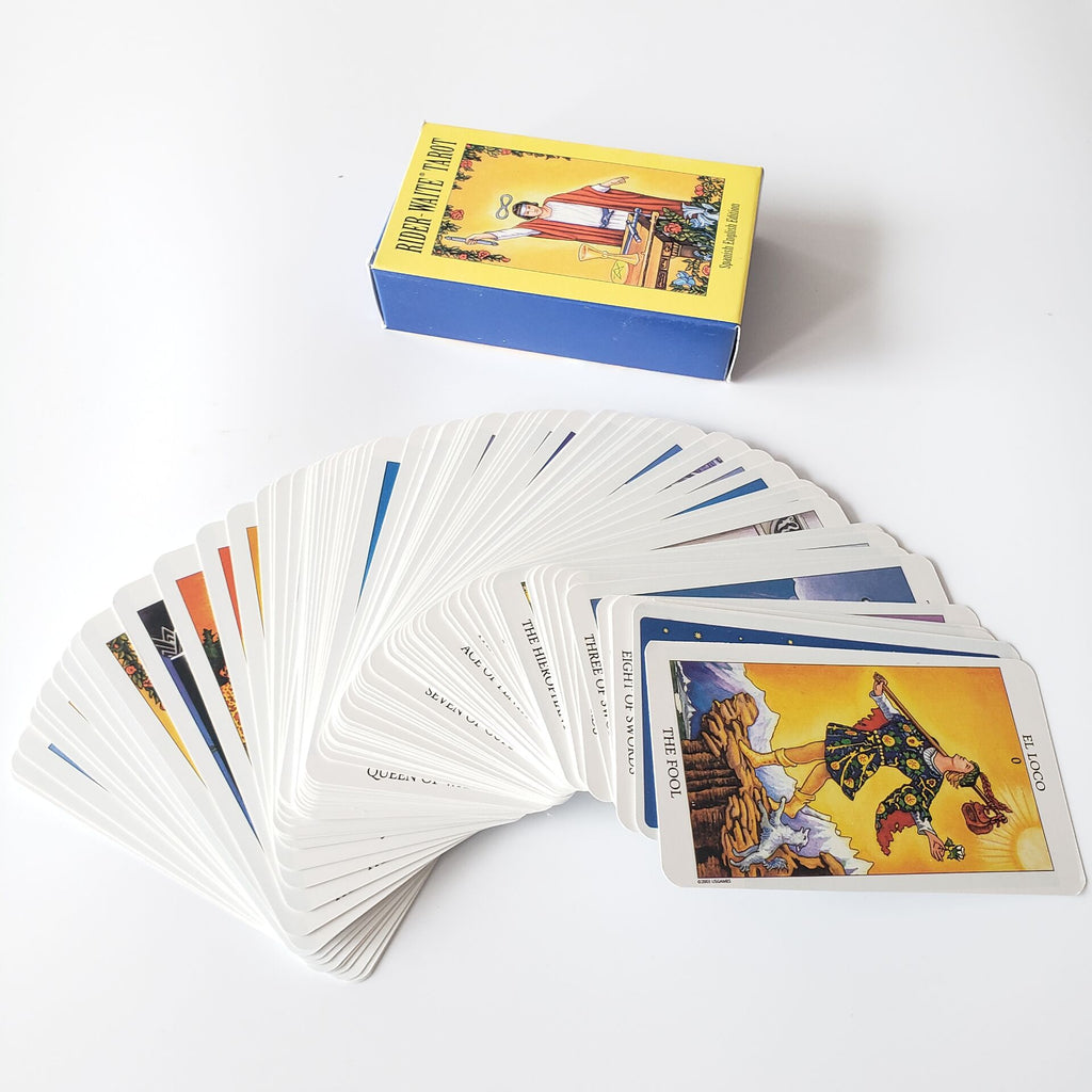 Bilingual Knight Tarot Cards in English and Spanish