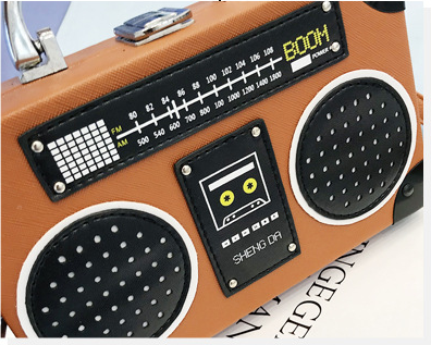 Radio Handbag, Tote Bag, Square Crossbody Bag