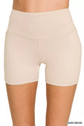 Zenana Brushed Microfiber Wide Waistband Biker Shorts