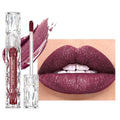 Easilydays Glitter Liquid Lip Gloss Diamond Shimmer Lipstick Metallic Matte Lipstick High Pigment Waterproof Long Lasting Lip Glaze Sparkling Glossy Liquid Lipstick Lip Gloss for Women (#09)