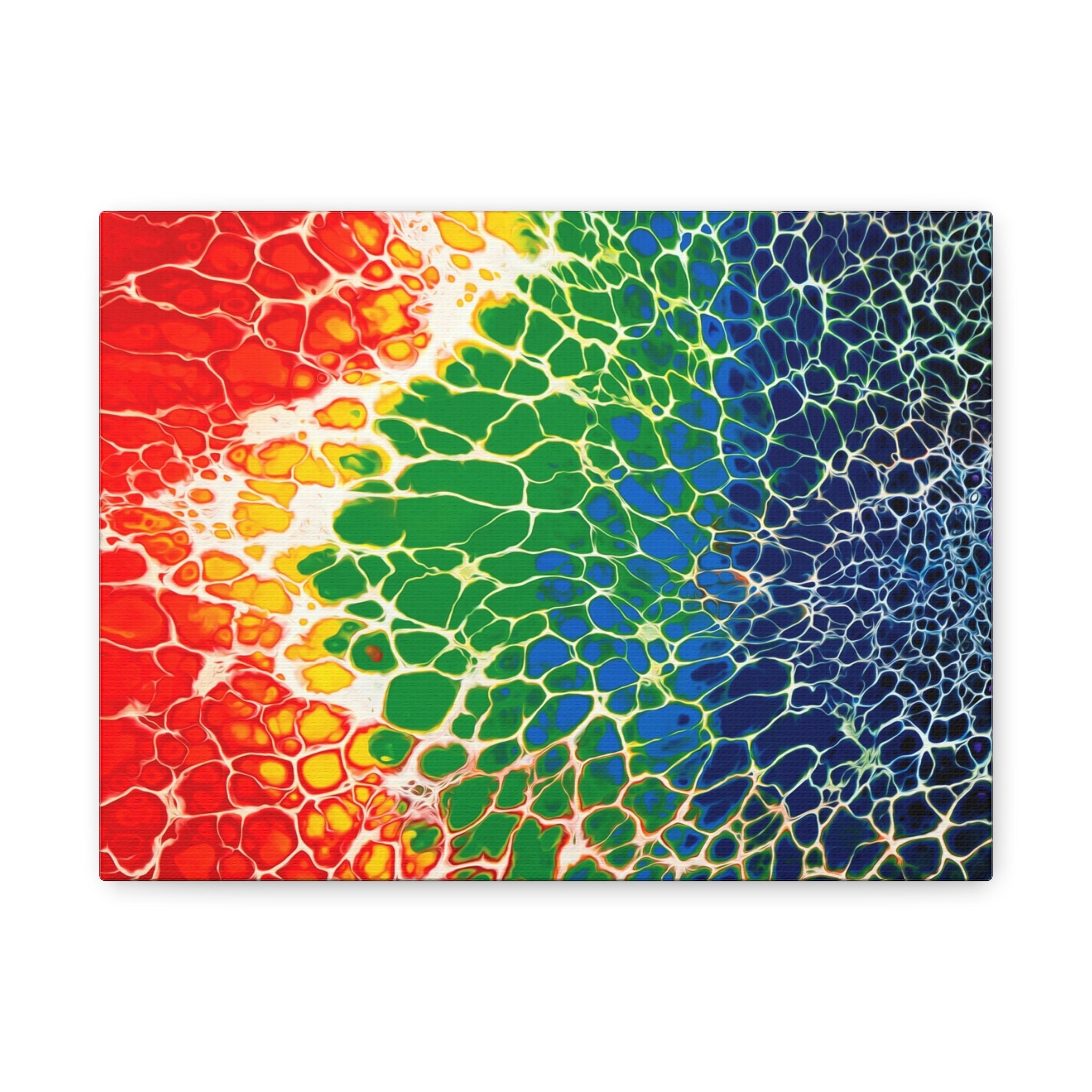 Bespattered Facade Rainbow Seaside Stretched Matte Canvas Art Prints | Multiple Sizes