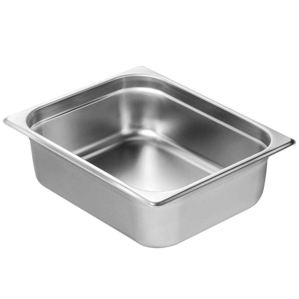 8 Pack Hotel Pans, 1/2 Size Anti-Jam Steam Pan with Lid, 0.8mm Thick Stainless Steel Steam Table Pan, 4-Inch Deep Commercial Table Pan, Catering Storage Food Pan, for Industrial & Scientific