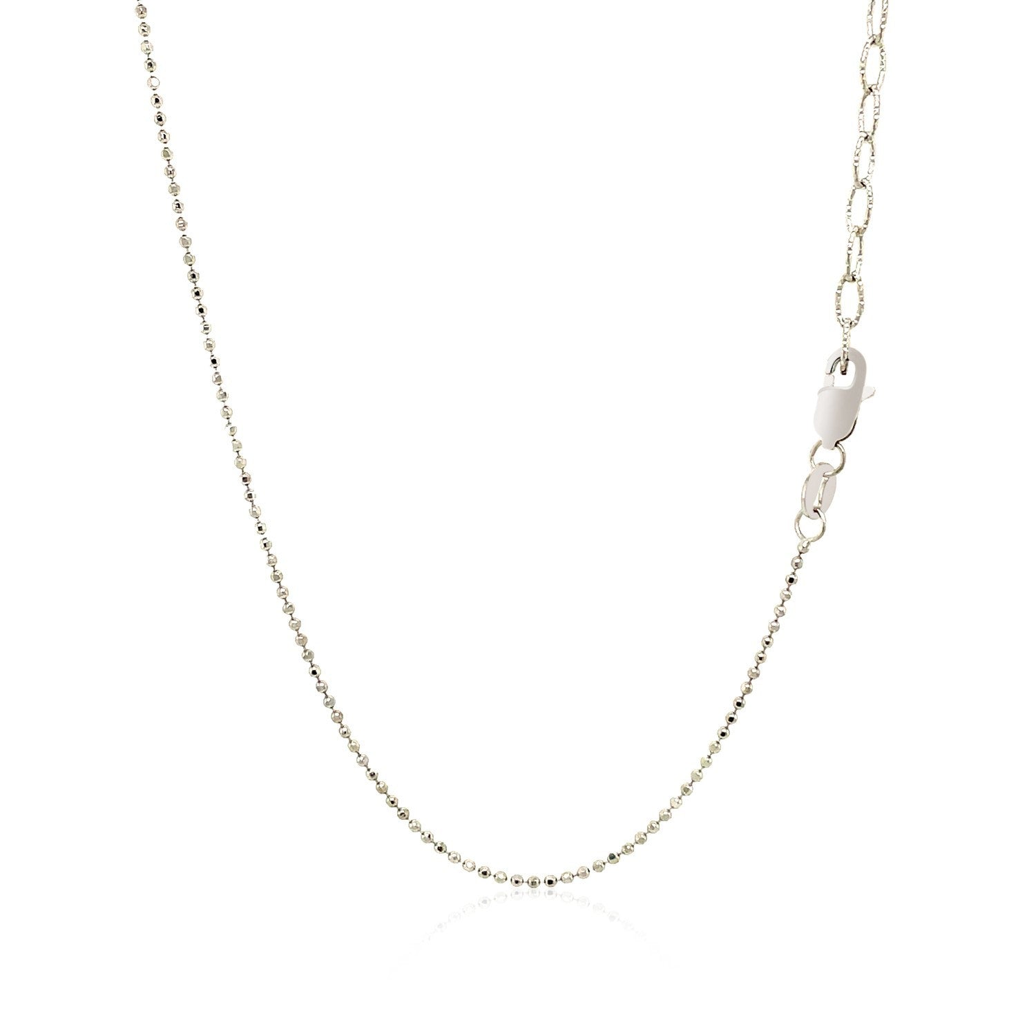 14k White Gold Necklace with Round Diamond Charms