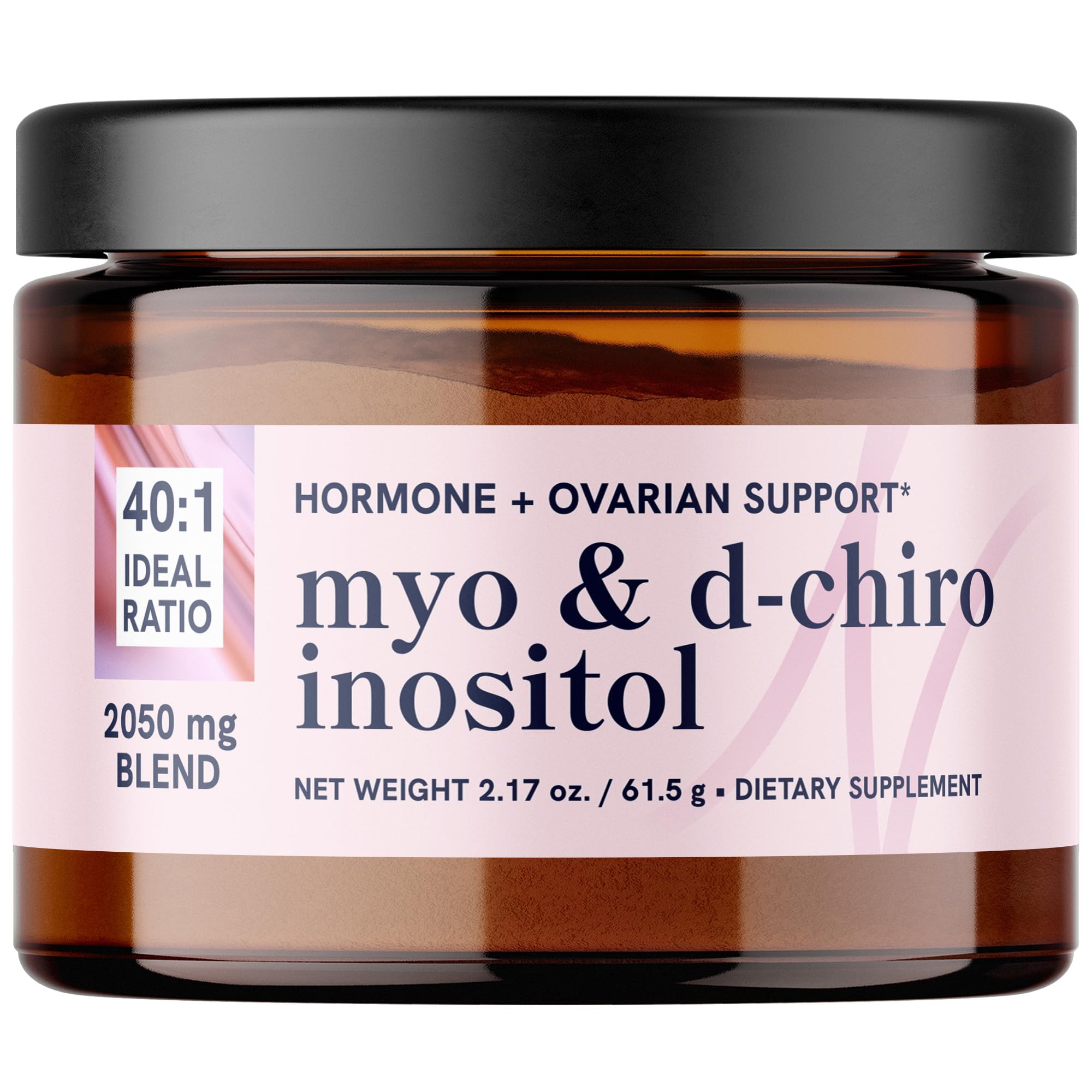 Myo-Inositol & D-Chiro Inositol Powder | Hormone Balance for Women | Ideal 40:1 Ratio | Myo 2000mg D Chiro 50mg | Regulate Menstrual Cycle Ovarian Health & PCOS Support | 30 Servings 2.17 oz.
