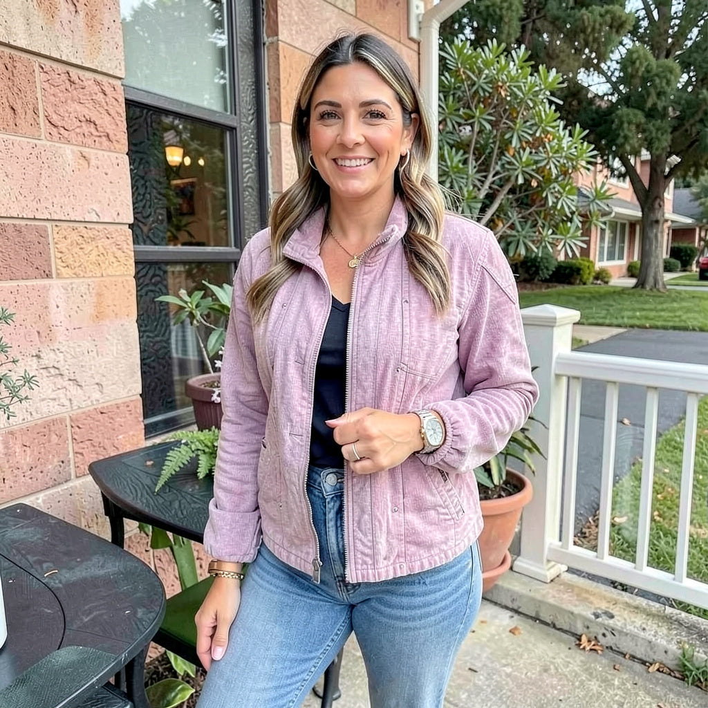Free People Womens Purple Zip up Jacket, Size XS