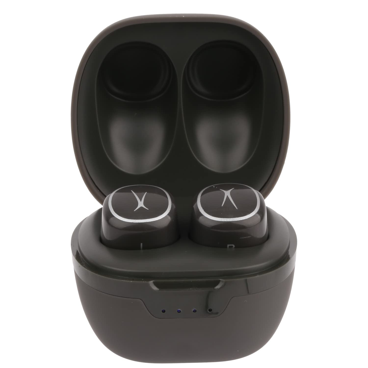 Altec Lansing NanoPods - Truly Wireless Earbuds with Charging Case TWS Waterproof Bluetooth Earbuds with Touch Controls for Travel Sports Running Working (Charcoal Grey)