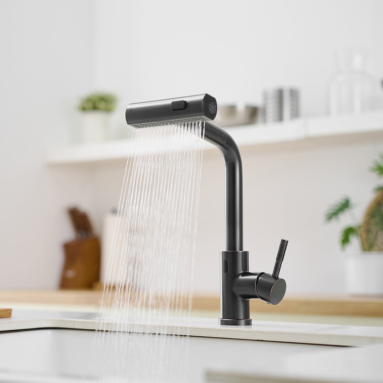 Touchless Kitchen Faucet, Hands Free Automatic Smart Kitchen Faucet, Stainless Steel Touchless Kitchen Faucet