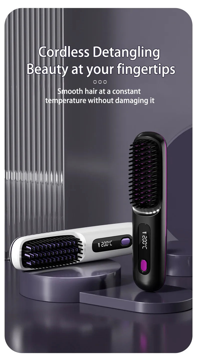 Portable 2 In 1 Hair Straightener Comb