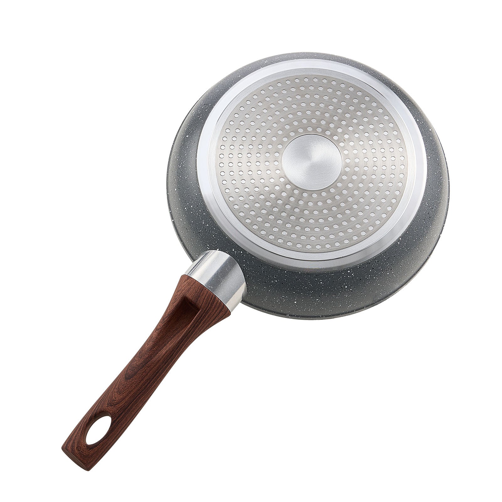 3 Piece Frying Pan Aluminum Skillet Set 9.5 11 12 in Nonstick Pre-Seasoned Grey