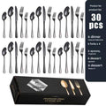 Black Stainless Steel Western Cutlery Spoon Set