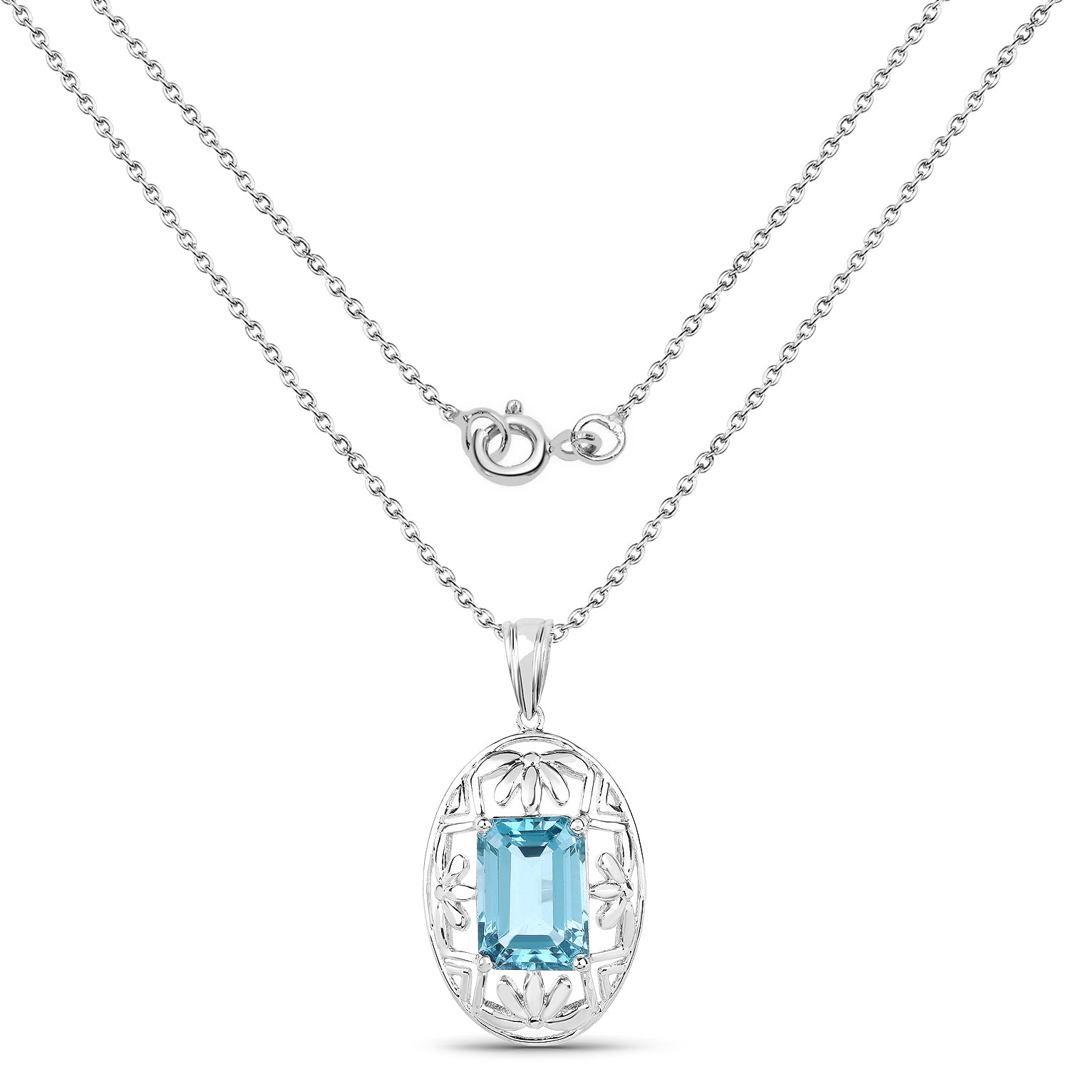 9.60 Carat Genuine Green Topaz .925 Sterling Silver Pendant
