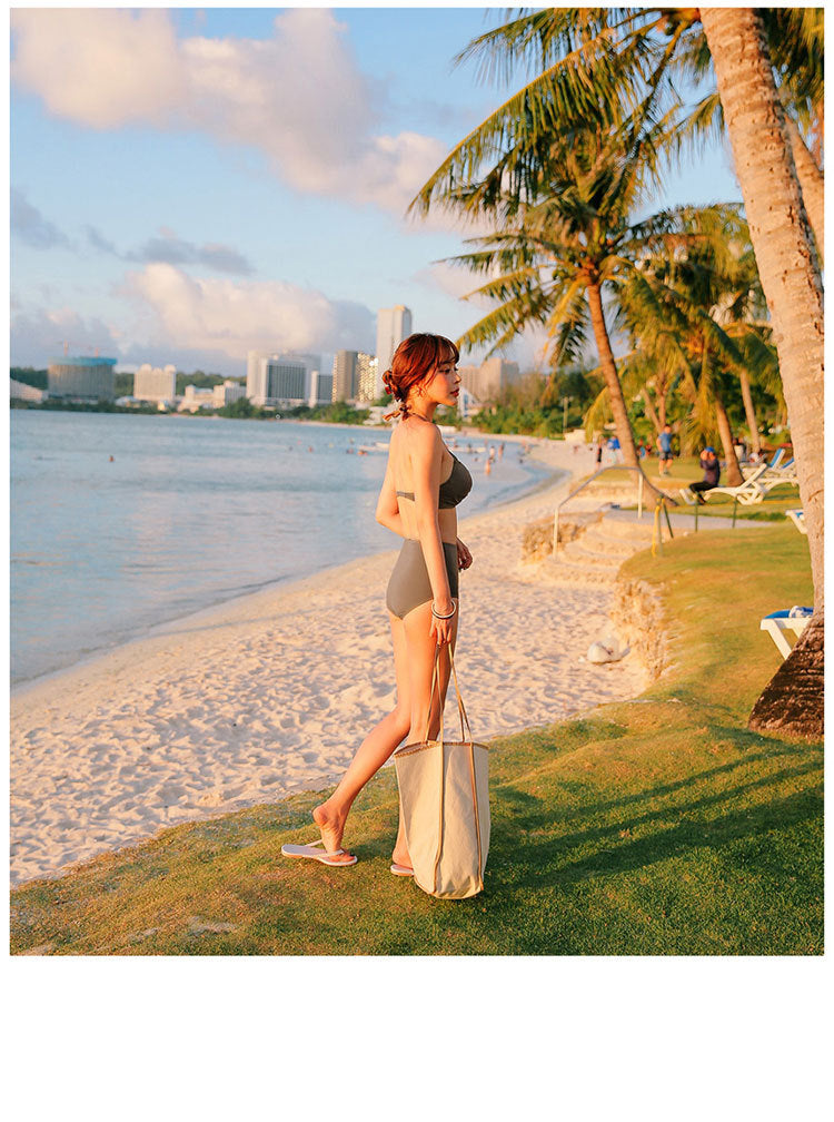 Korean 2020 New High-Waisted Bikini Swimwear Set