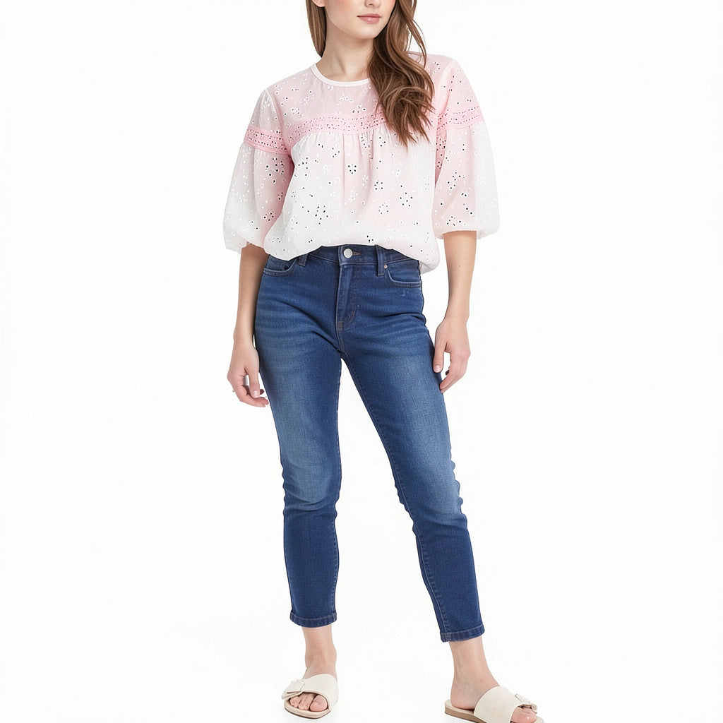 Sanctuary Sugar Eyelet Top, Size Medium