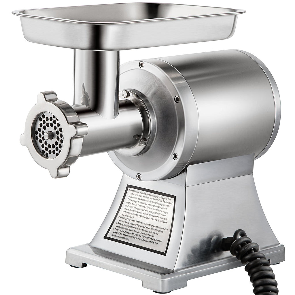Commercial Meat Grinder,550LB/h 1100W Electric Meat Grinder, 220 RPM Heavy Duty Stainless Steel Industrial Meat Mincer w/2 Blades, Grinding Plates & Stuffing Tubes