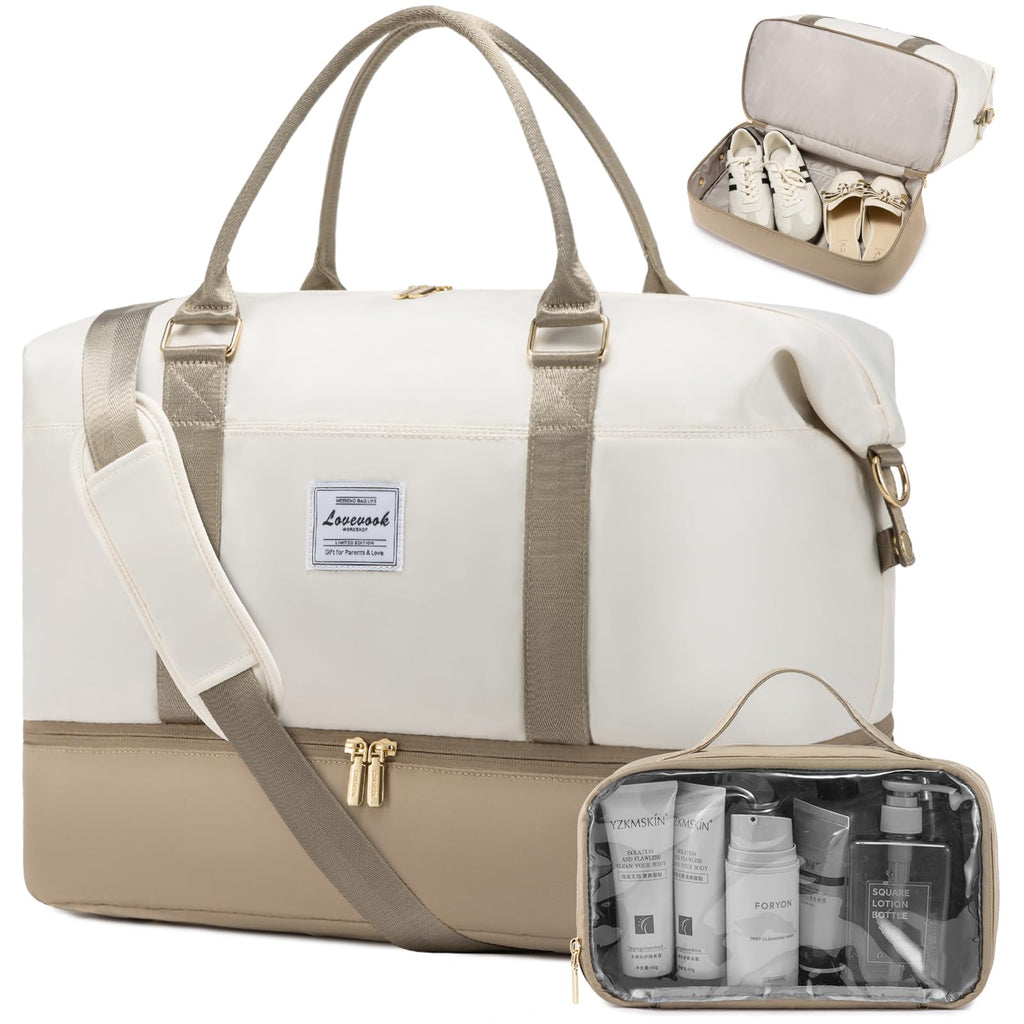 LOVEVOOK Travel Bag Weekender Bags for Women Carry on Overnight Bag with Shoe CompartmentDuffle Bag with Laptop PocketHospital Bag for Labor DeliveryGym Tote Bag with Toiletry Bag