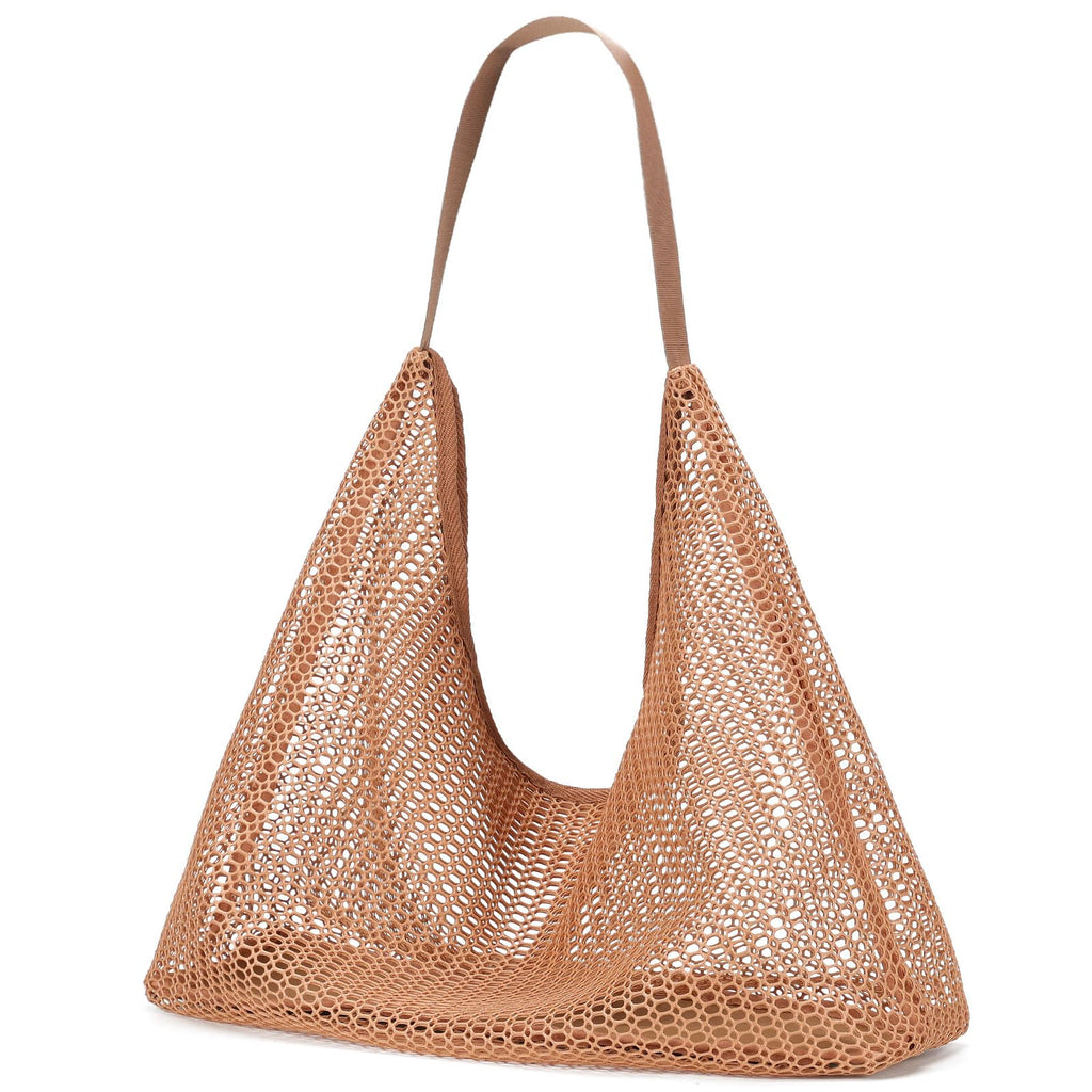 UYLIA Mesh Beach Bag Summer Beach Tote Bags for Women Soft Casual Crochet Bags for Vacation Shopping Swimming Pools Travel