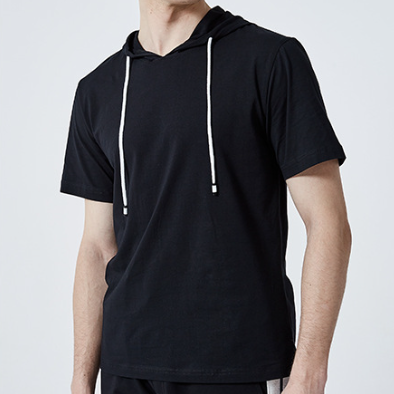 Men's Hooded Short Sleeve Casual Sweatshirt