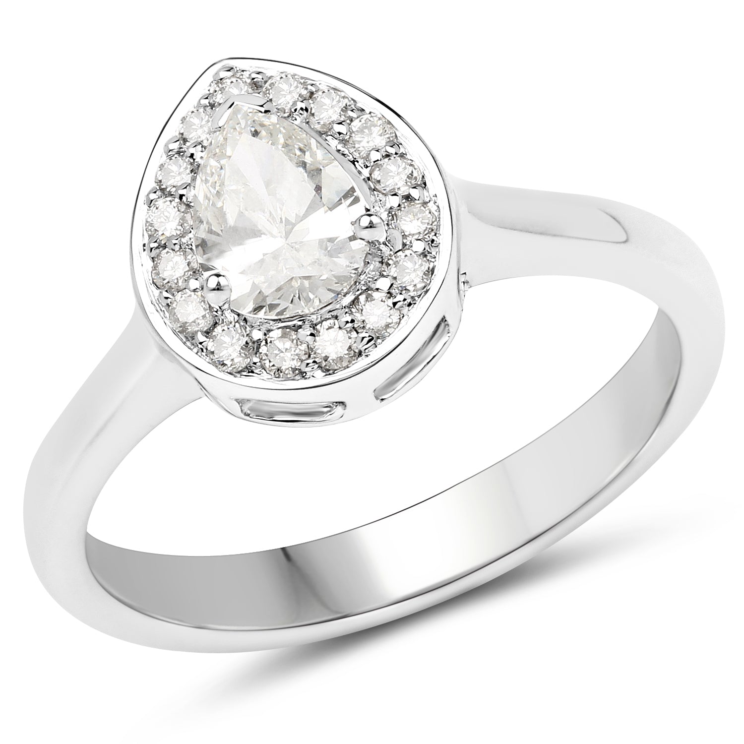 14K White Gold 0.64 Carat Genuine White Diamond Ring