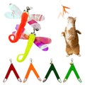 FLUFFIES Cat Worm Toy Refills Cat Toys Wand Replacement (6 Pieces) Cat Feather Toy Refill Cat Wand Refill Attachments for Indoor Cats (Dragonfly 2ea Glitter V 4ea)