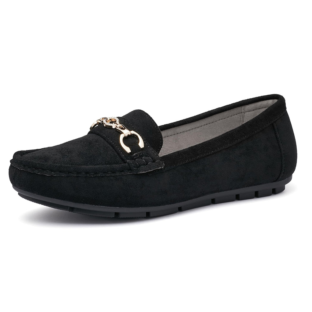 Gasfly Womens Business Loafers Work Casual Flats Shoes Comfortable & Lightweight Penny Shoes Fabric Leather Slip On Walking Shoes