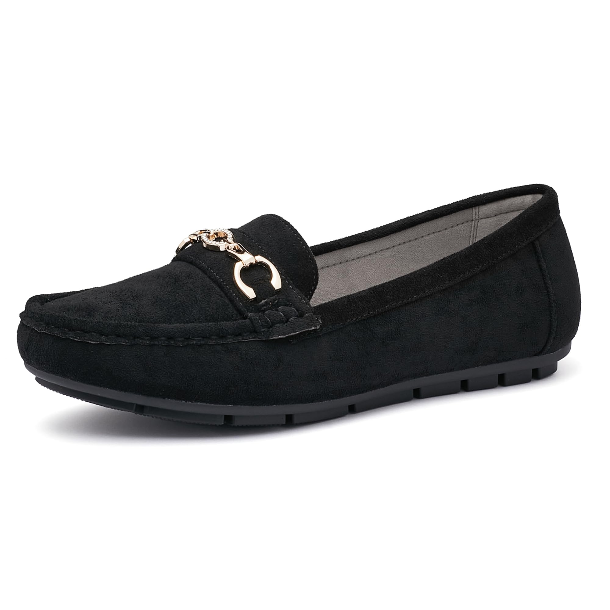 Gasfly Womens Business Loafers Work Casual Flats Shoes Comfortable & Lightweight Penny Shoes Fabric Leather Slip On Walking Shoes