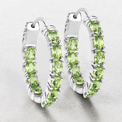 3.40 Carat Genuine Peridot .925 Sterling Silver Earrings