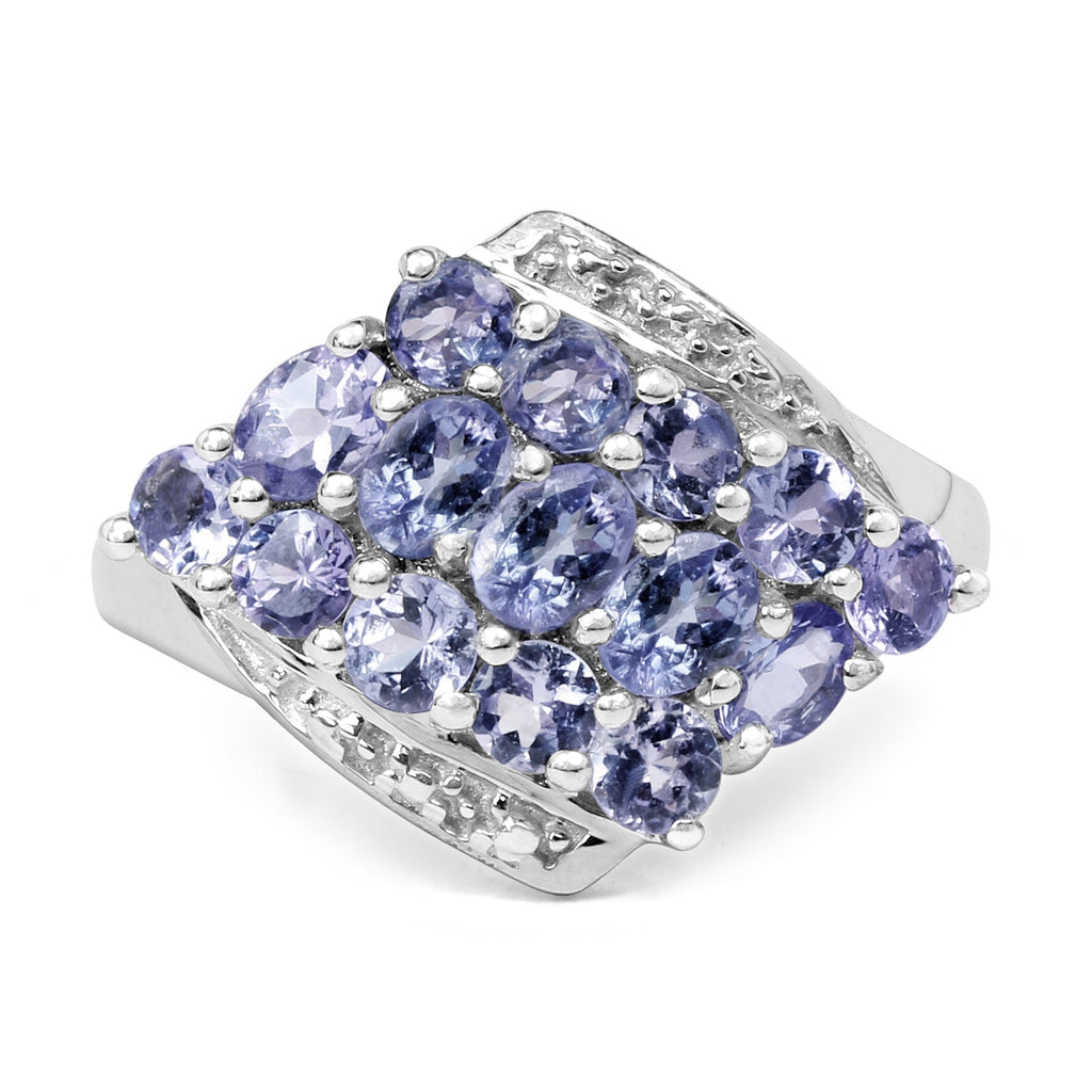 1.85 Carat Genuine Tanzanite .925 Sterling Silver Ring