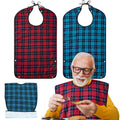 2pcs Adult Bibs For Men Washable Reusable Waterproof Large Bibs For Adult Clothing Protector With Crumb Catcher Adult Bibs For Eating Feeding Adult Bibs For Women Elderly Men Senior Citizens Gifts