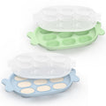 HEOMOONE Silicone Nibble Freezer Tray Baby Breastmilk Popsicle Molds Baby Fruit Food Feeder Teether Tray with Lids Baby Food Storage Container Ice Cube Tray Maker BPA Free for Homemade Baby Food