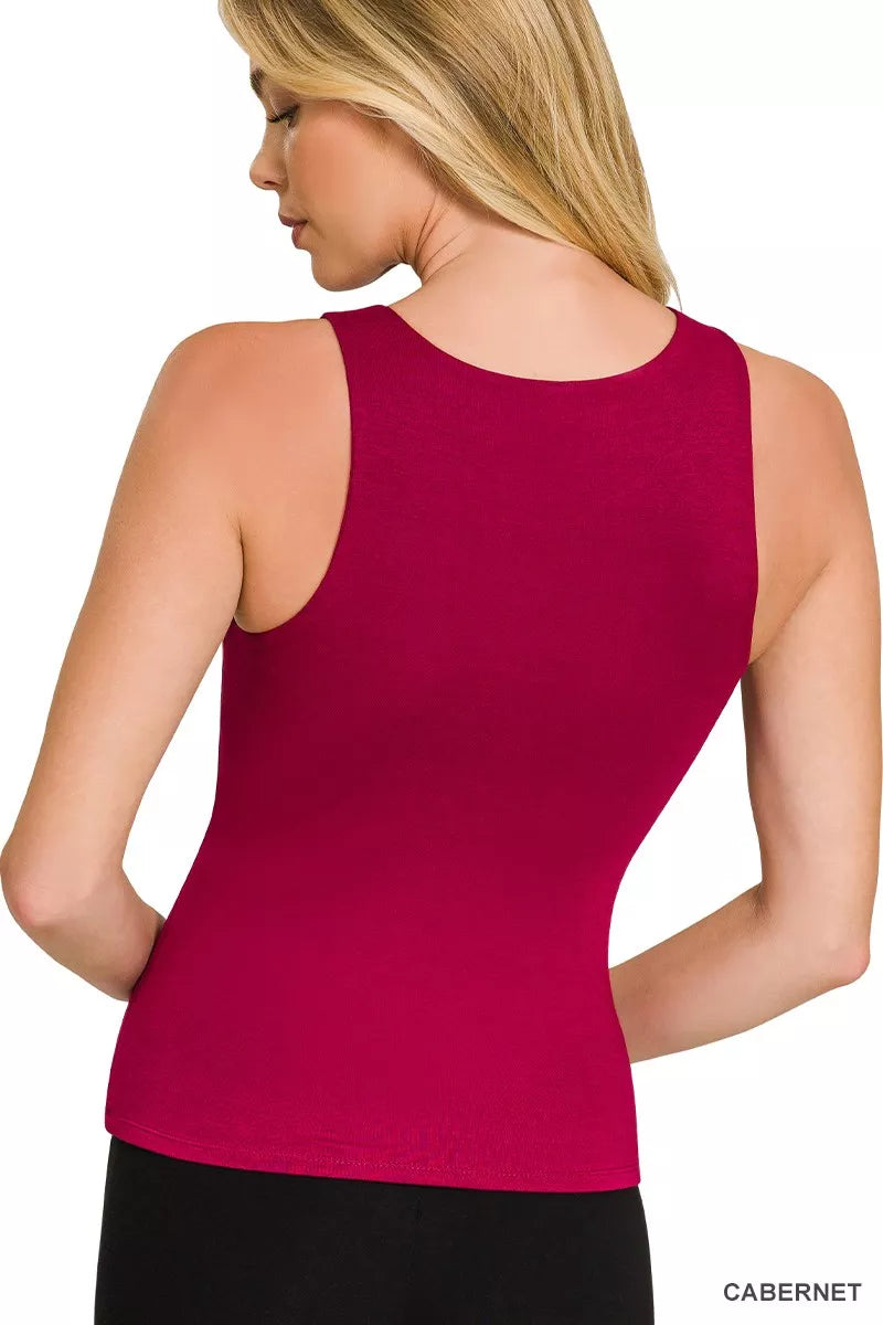 Premium Rayon Double Layered Round Neck Tank Top