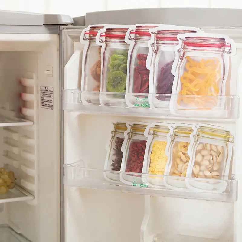 20pcs Mason Jar Ziplock Food Storage Bags for Snacks