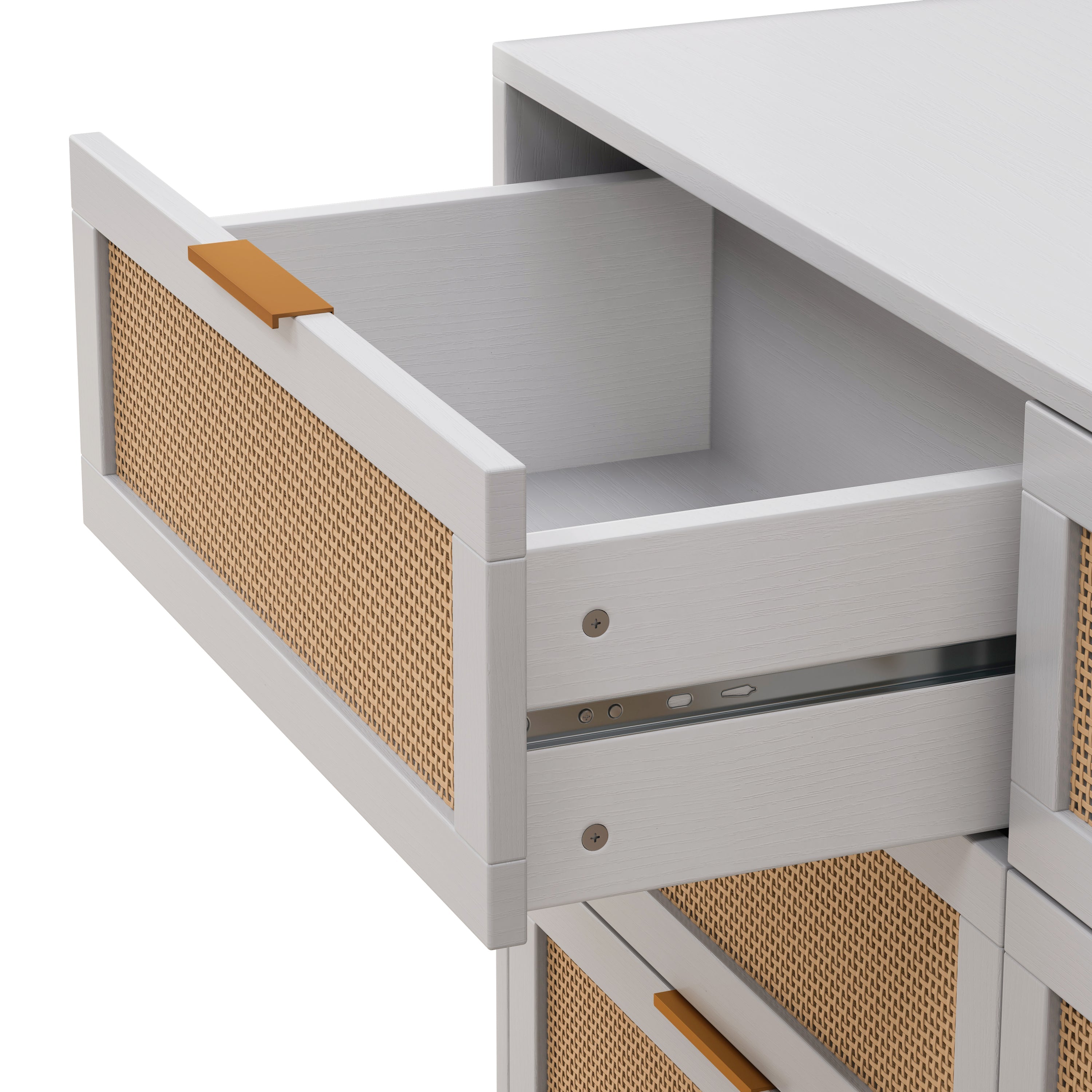 43.31'6-Drawers Rattan Storage Cabinet Rattan Drawer,for Bedroom,Living Room,White