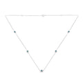 Sterling Silver Treated Blue Color Diamond Station Necklace (1/2 cttw, Blue Color, I2-I3 Clarity)