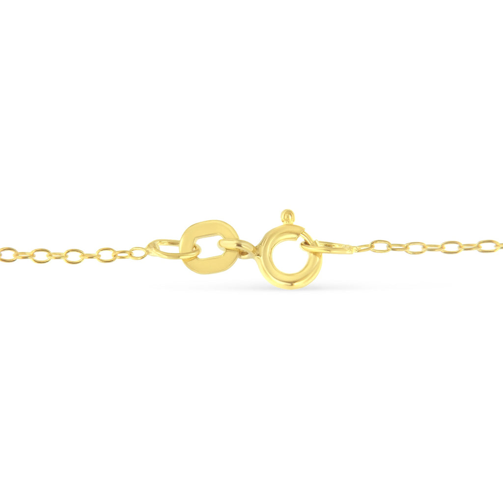 Yellow Color Plated Sterling Silver Diamond Station Necklace (1/2 cttw, K-L Color, I2-I3 Clarity)