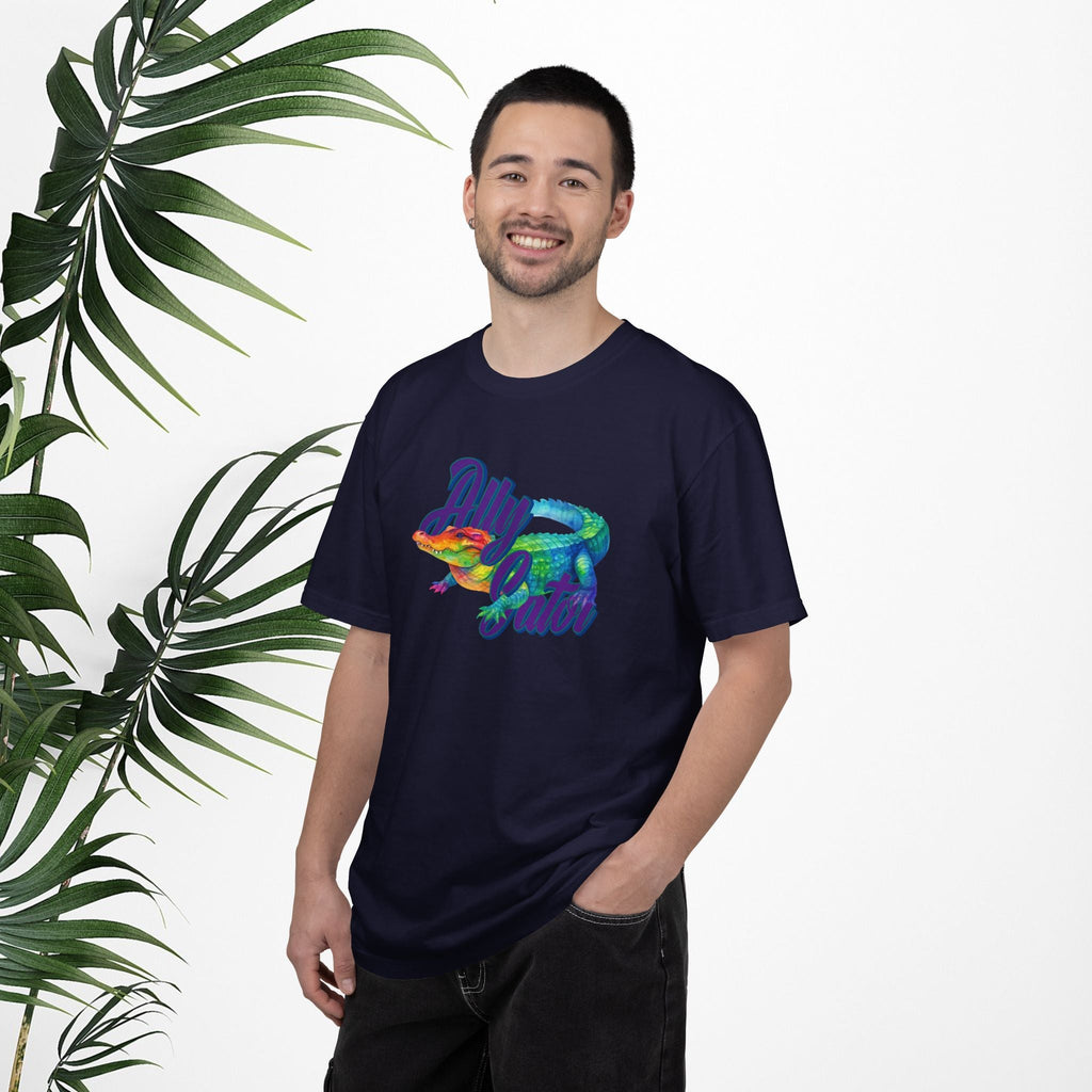 Bespattered Facade Rainbow Ally Gator Colorful LGBTQ+ Pride Premium Unisex Comfort Colors Garment Dyed 100% Cotton T-Shirt