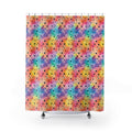 Bespattered Facade Rainbow Watercolor Dots Shower Curtain