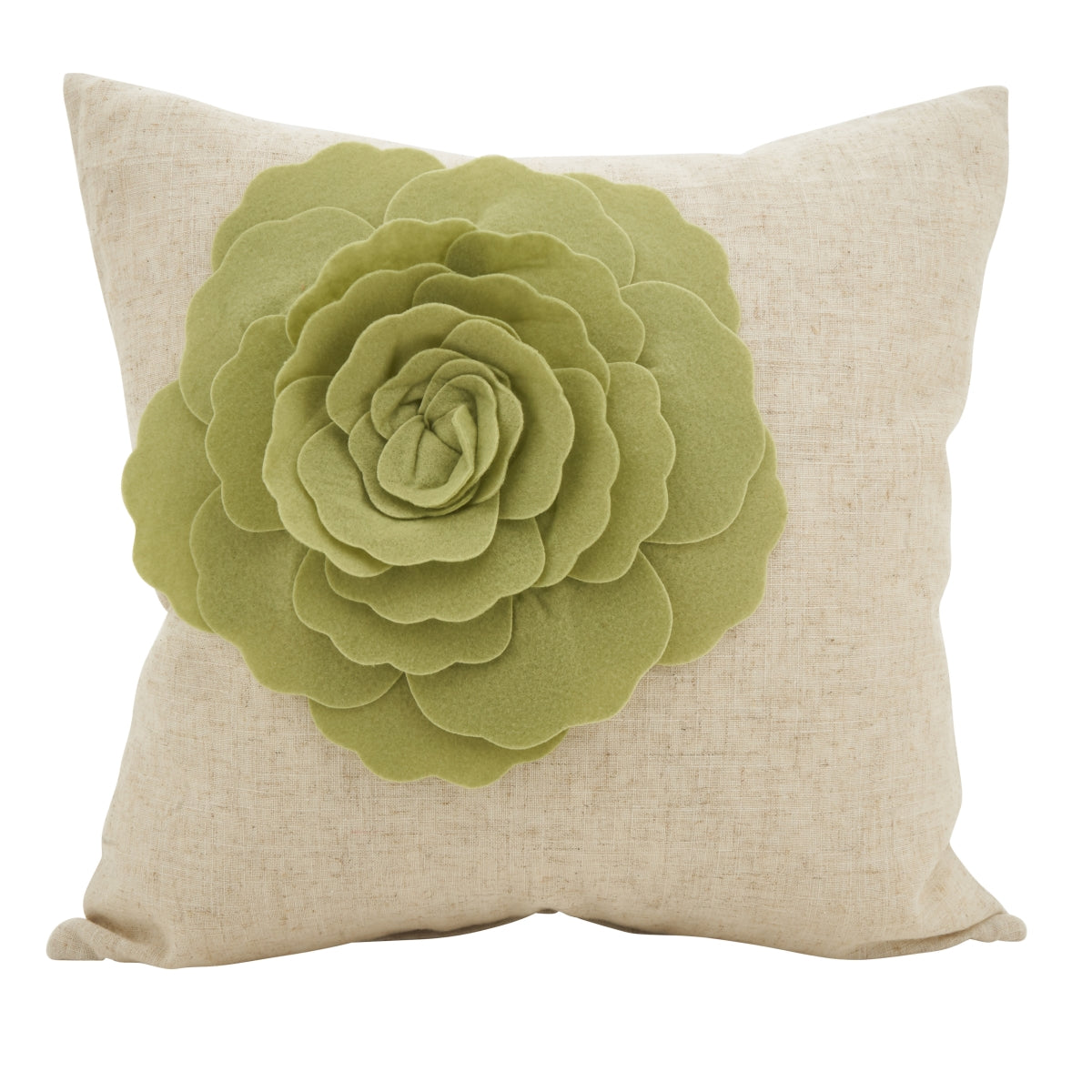 Saro Lifestyle Rose Flower Statement Throw Pillow, 18 x 18""