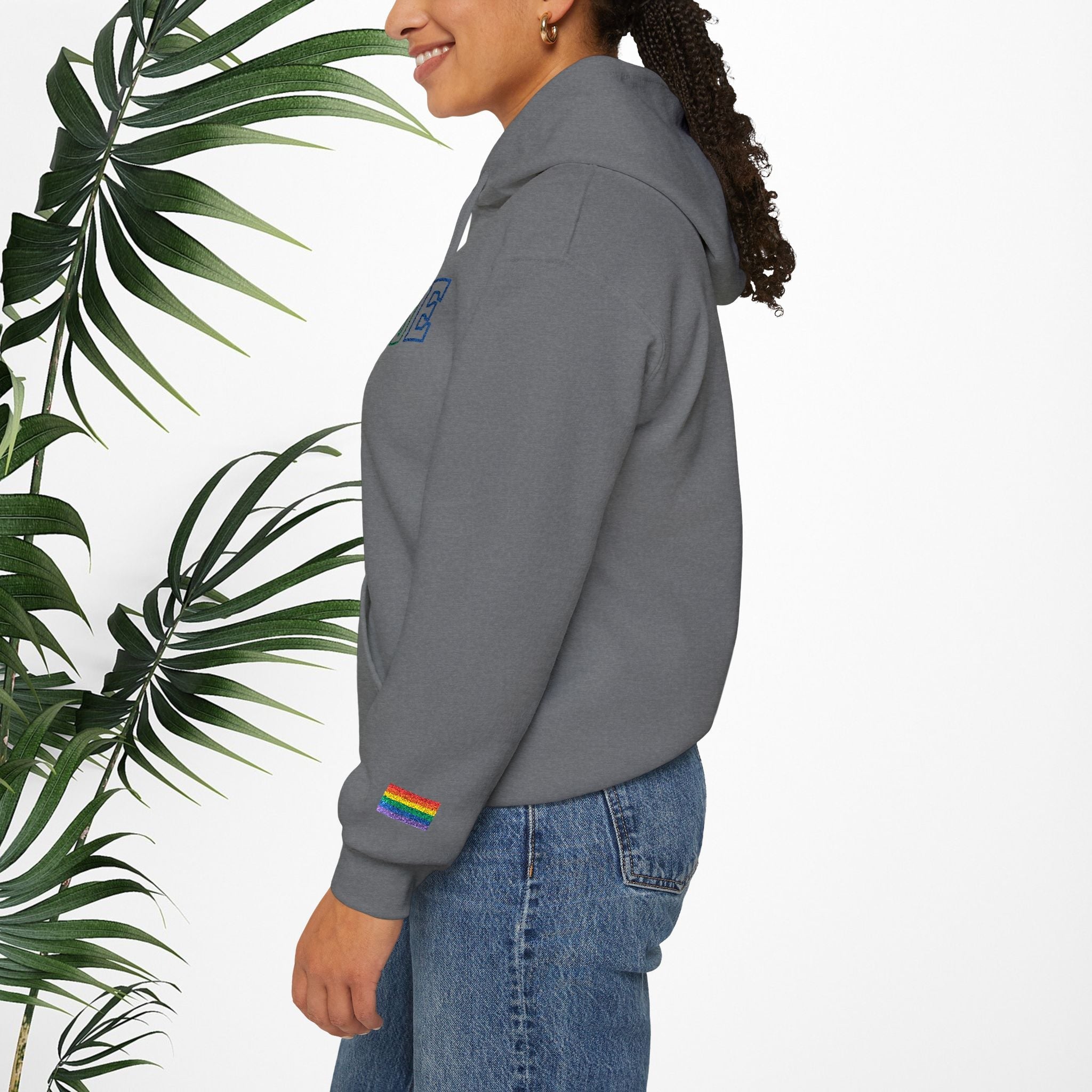 Bespattered Facade Pride Rainbow LGBTQ+ Embroidered Unisex Heavy Blend™ Hooded Sweatshirt