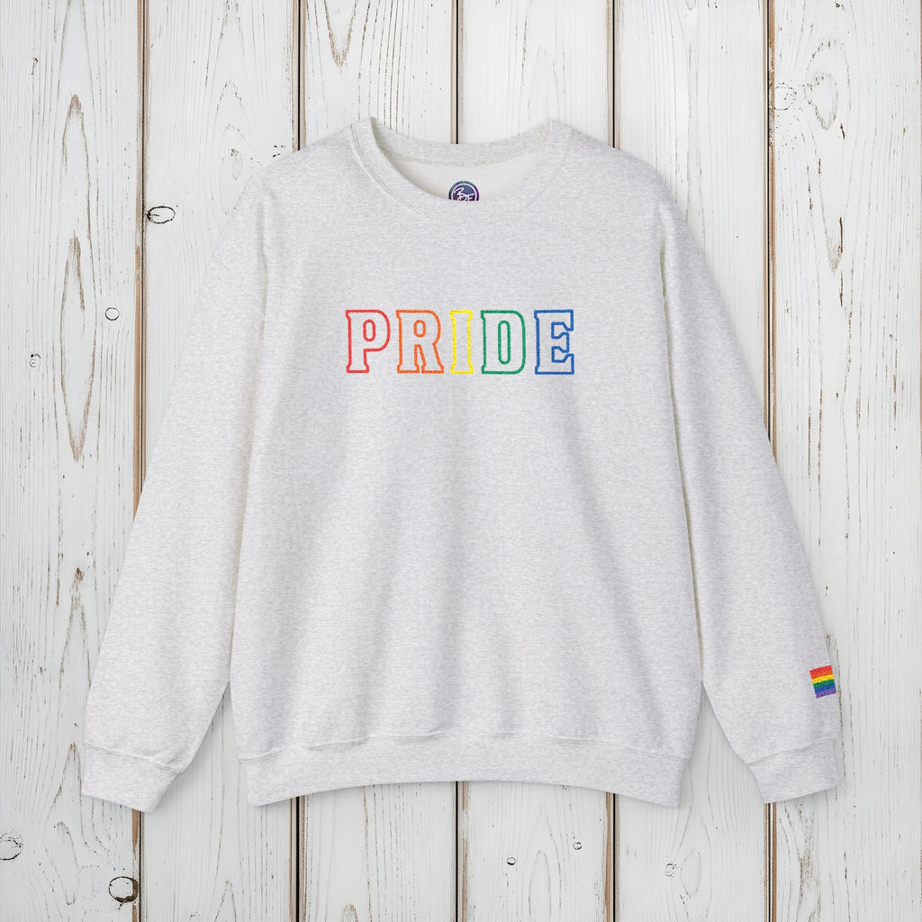 Bespattered Facade Rainbow LGBTQ+ Pride Embroidered Crewneck Sweatshirt