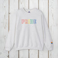 Bespattered Facade Rainbow LGBTQ+ Pride Embroidered Crewneck Sweatshirt