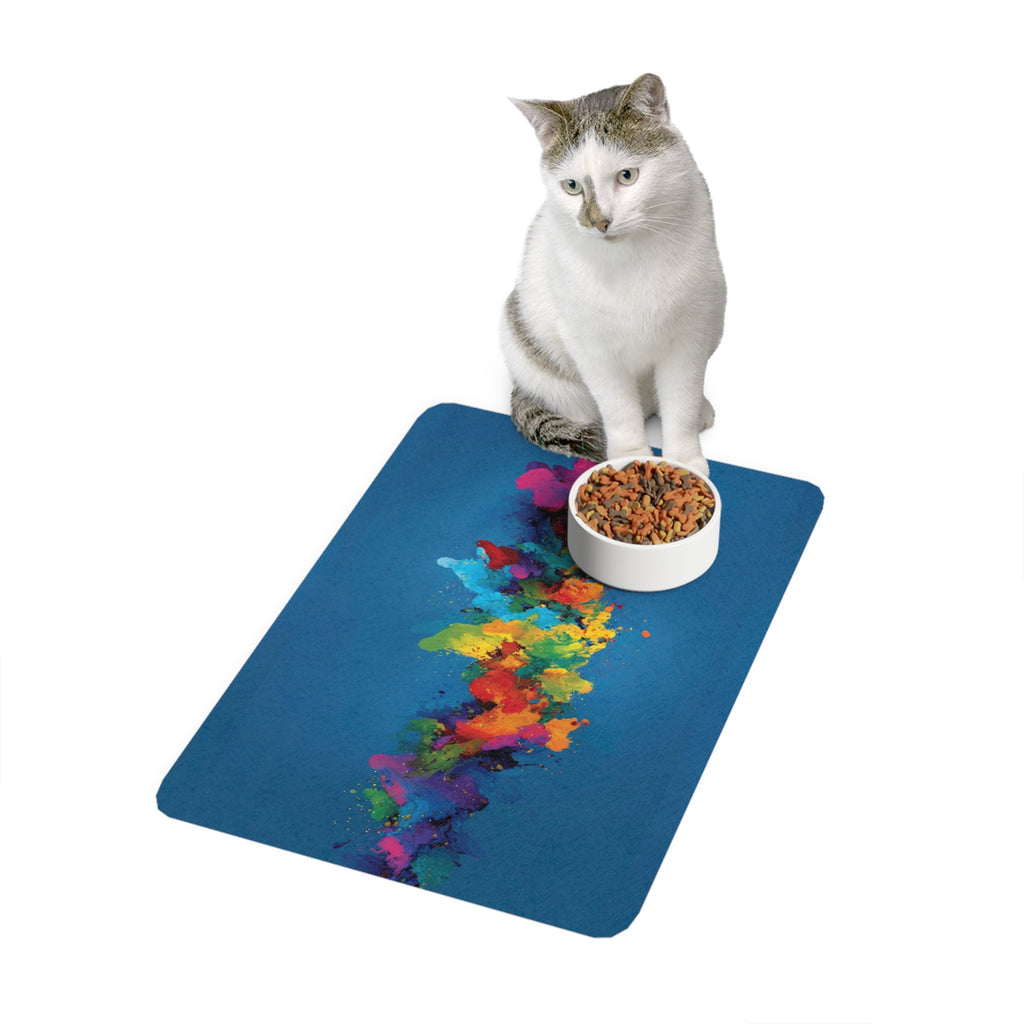 Bespattered Facade Rainbow Painting Pet Food Mat
