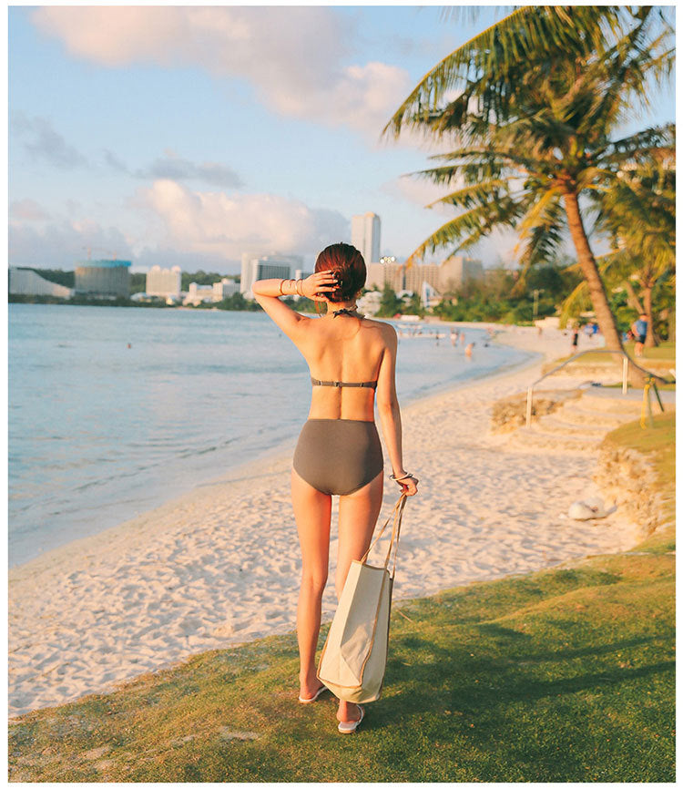Korean 2020 New High-Waisted Bikini Swimwear Set