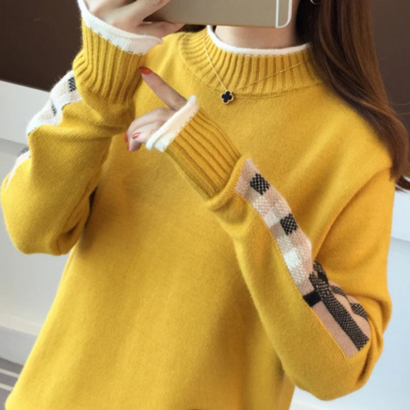 Cartoon Patch Knitted Sweater for Women